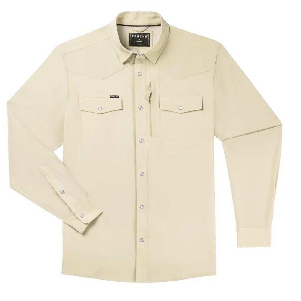 Poncho The Workhorse Shirt Tan Large Slim New With Tags